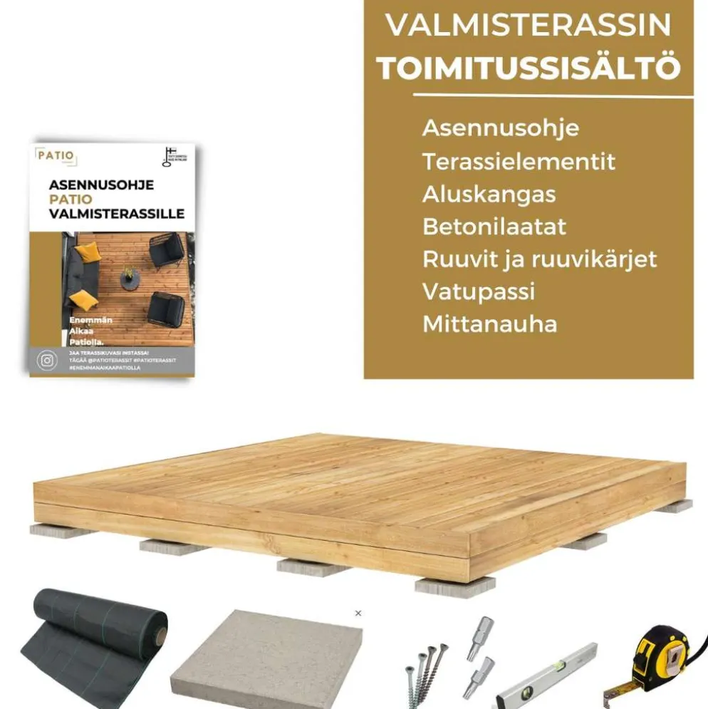 PatioN°rd Kaiku valmisterassi 3x3 kestopuu