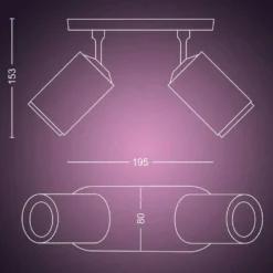 Philips Hue Fugato -kohdevalaisin 4.2W 2000-6500K 800LM musta