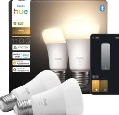 Philips Hue LED-lamppu 9.5W A60 E27 2700K 1100LM valkoinen 2 kappaletta