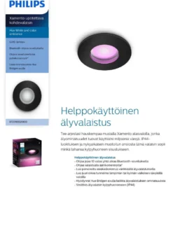 Philips Hue Xamento -upotettu alasvalo kylpyhuoneeseen 4.2W 2000-6500K 400LM musta