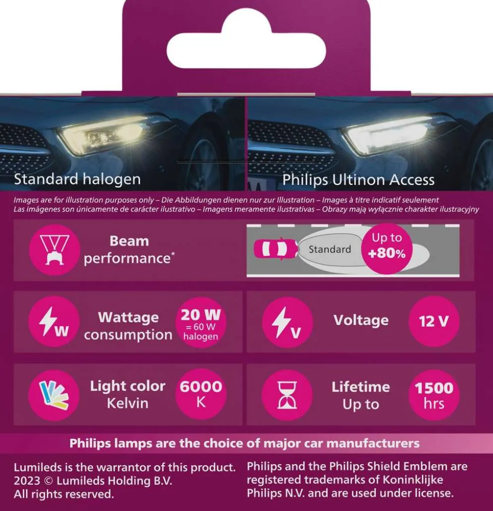 Philips LED-polttimo Ultinon Access HB3/4 2 kpl