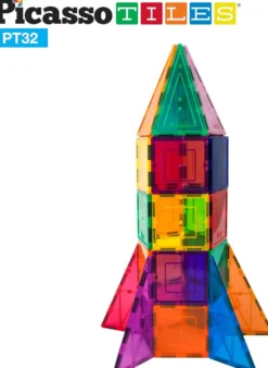 PicassoTiles magneettinen rakennussarja Rocket Booster 32 osaa