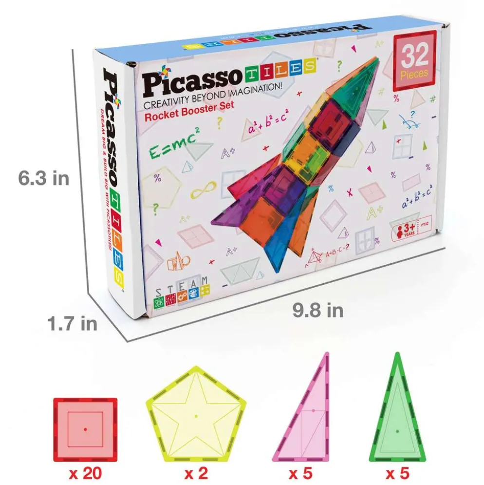 PicassoTiles magneettinen rakennussarja Rocket Booster 32 osaa