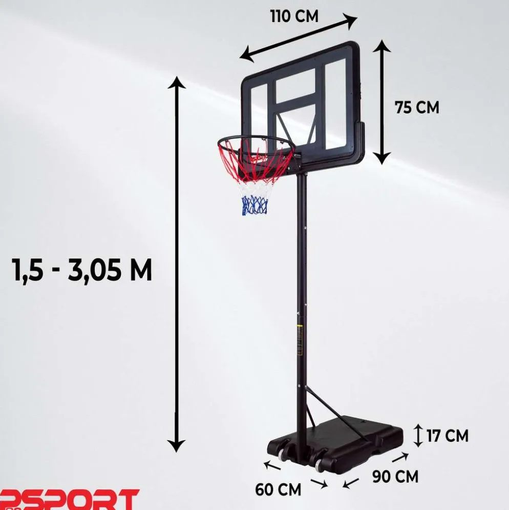ProSport koripalloteline 1,5-3,05 m