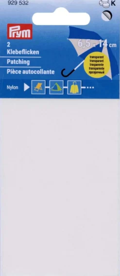 Prym nylonpaikka itseliimautuva 6,5x14 cm 2 kpl läpinäkyvä