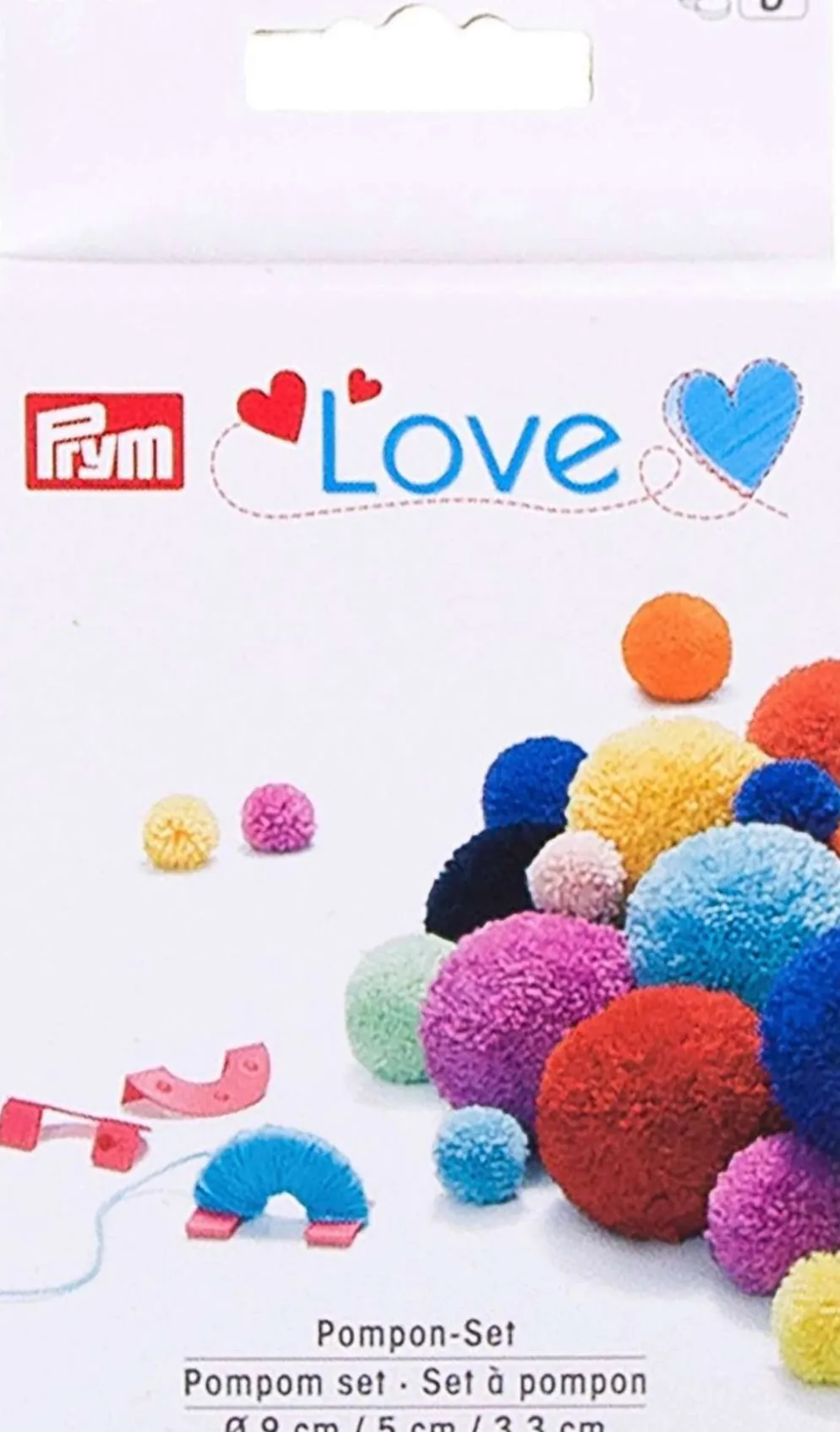 Prym tupsuntekosetti 3 kokoa; 3,3 cm, 5 cm ja 9 cm