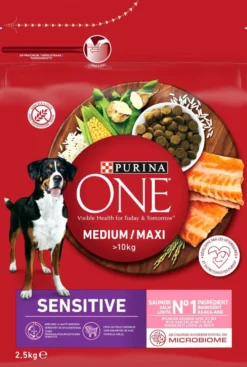 Purina One Sensitive Medium/Maxi Lohta Koiran kuivaruoka 2,5kg