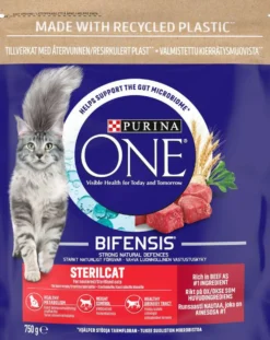 PURINA ONE Sterilcat/Neutered Cat Nautaa Kissan kuivaruoka 750g