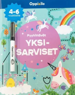 Pyyhittävät Yksisarviset -puuhakirja 4-6 v