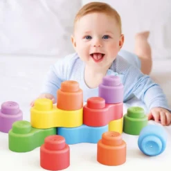 Quercetti momy soft, pehmeä rakentelulelu, 12 osaa