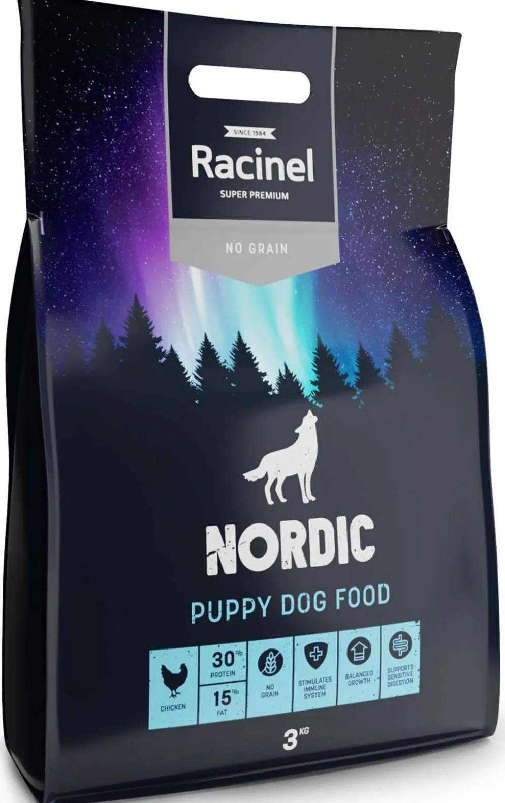 Racinel Nordic puppy täysravinto kaikille pentukoirille 3 kg