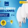 Rainbow LED-kynttilälamppu 4,3W E14 2700K 470lm himmeä lasi 3kpl