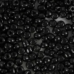Rocaille-siemenhelmet, musta, halk. 4 mm, koko 6/0 , aukon koko 0,9-1,2 mm, 25 g/ 1 pkk