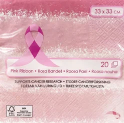 Roosa nauha lautasliina 33 x 33 cm PINK