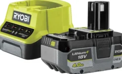 Ryobi 18V akku 4,0 Ah ja laturi ONE+ RC18120-140X
