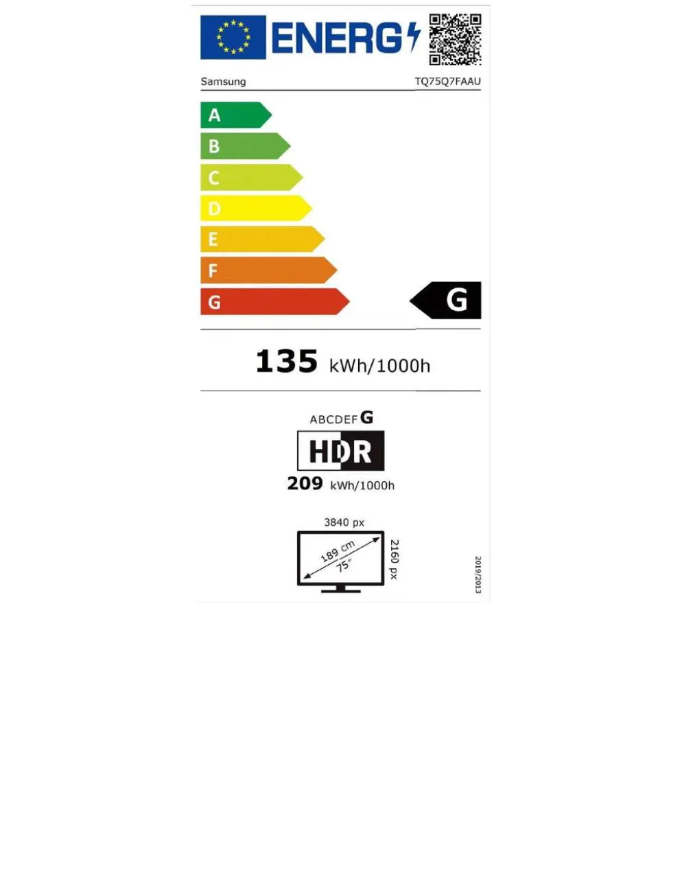 Samsung 75" 4K QLED Smart TV TQ75Q7FA