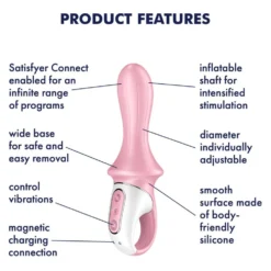 Satisfyer anaalivibraattori Air Pump Booty 5+ punainen