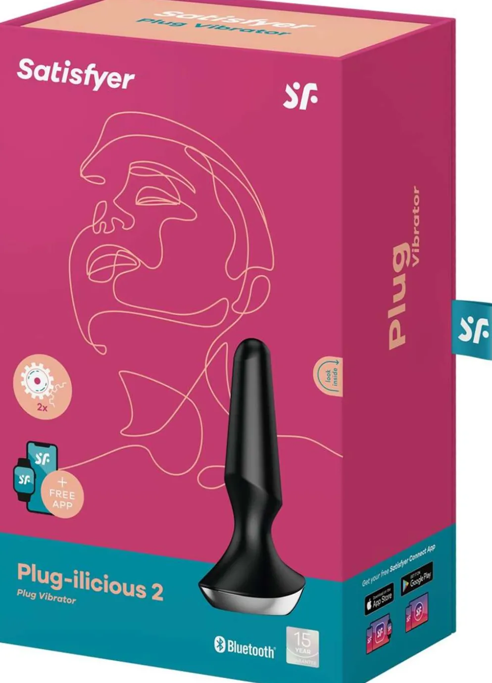 Satisfyer anaalivibraattori Plug-ilicious 2 App musta