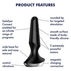Satisfyer anaalivibraattori Plug-ilicious 2 App musta
