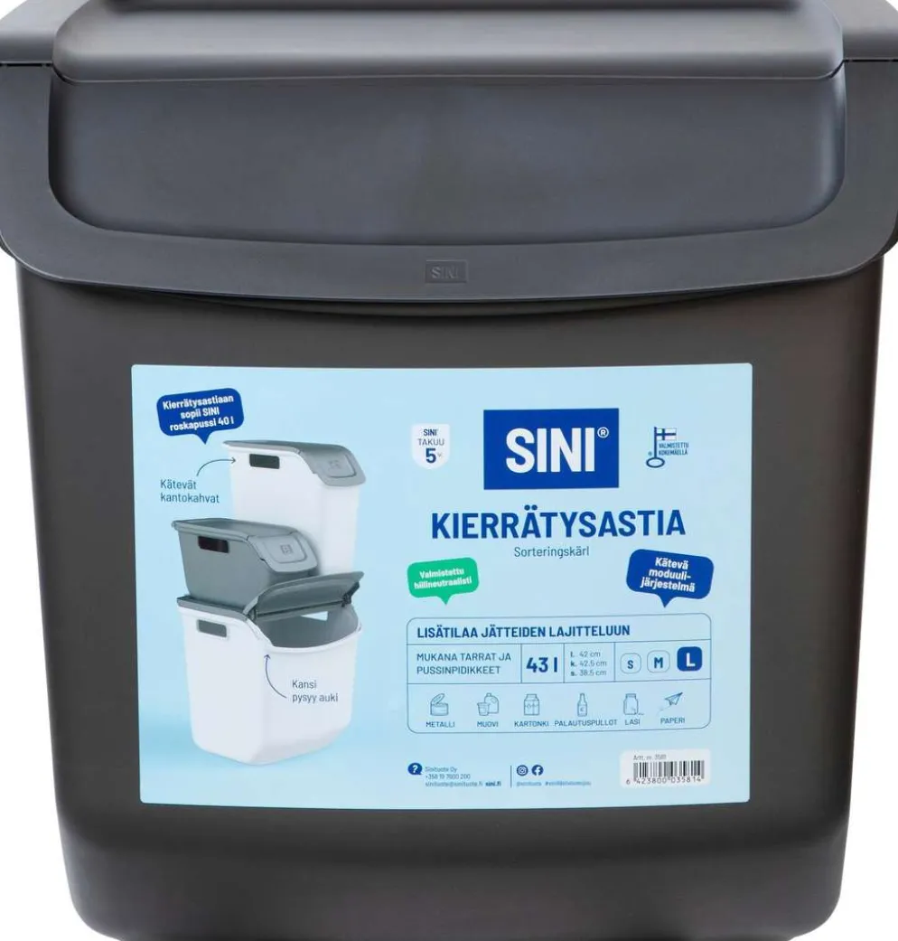 Sini Kierrätysastia L grafiitti