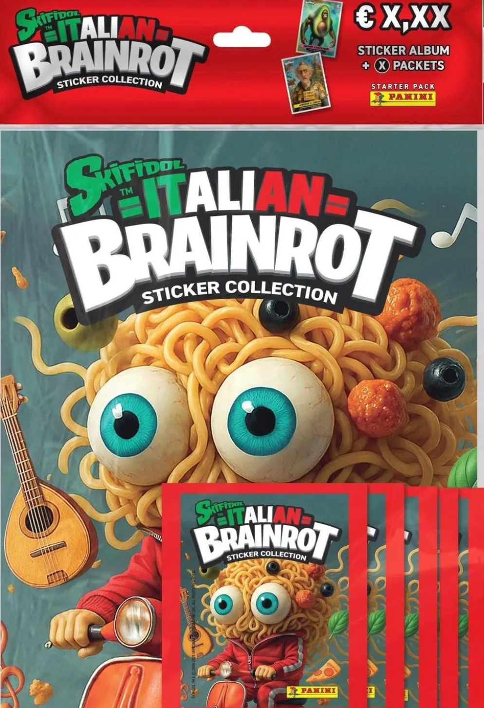 Skifidol Italian Brainrot -aloituspakkaus tarrat aloituspakkaus