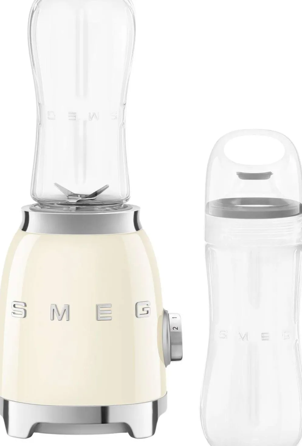 Smeg PBF01CREU pieni tehosekoitin kahdella 600ml pullolla, kerma