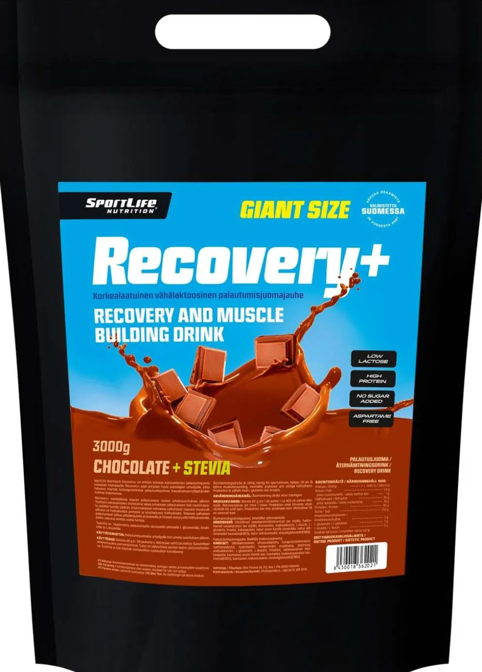 SportLife Nutrition Recovery+ 3kg suklaa palautusjuoma