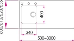 Stala pesupöytä c seitsikko 1000 mm