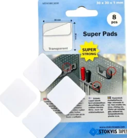 Stokvis Tapes super pads asennusteippipala 30mm x 30mm x 1mm 8kpl