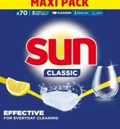 Sun Classic Lemon Konetiskitabletti Ympäristömerkki 70 kpl 70 pesua