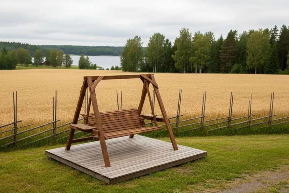 Tammiston Puu Keinu Salla Lux istuinleveys 160cm, kestopuu ruskea