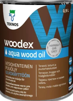 Teknos puuöljy Woodex Aqua Wood Oil 0,9 l harmaa