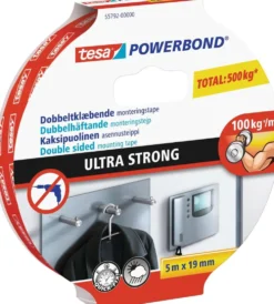 Tesa kaksipuolinen asennusteippi Powerbond Ultra Strong 5 m x 19 mm