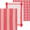 Tex Home keittiöpyyhe Stripes 3kpl punainen