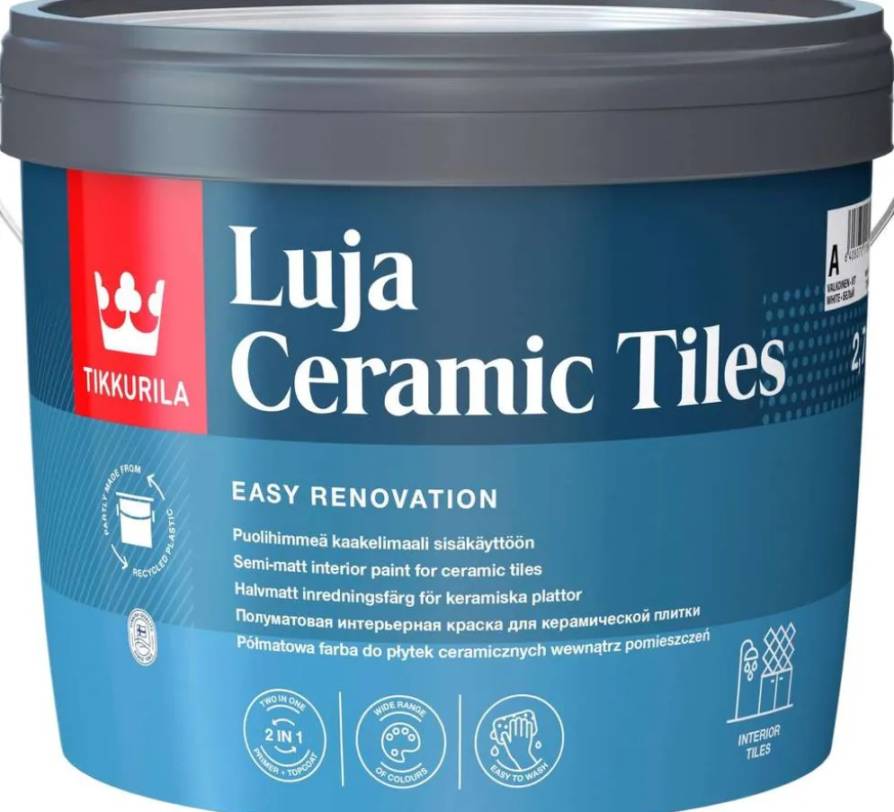 Tikkurila kaakelimaali Luja Ceramic Tiles 2,7 l C sävytettävä puolihimmeä