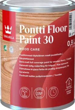 Tikkurila lattiamaali Pontti Floor Paint 30 0,9 l C sävytettävä puolihimmeä