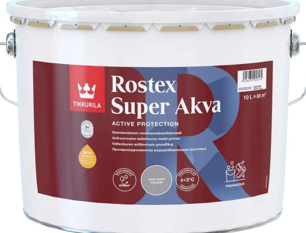 Tikkurila Rostex Super Akva Vaaleanharmaa 10l