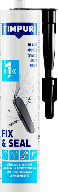 Timpuri liima- ja tiivistysmassa Fix & Seal 290 ml musta