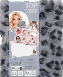 TOPModel Päiväkirja pörrökannella, harmaa