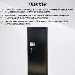 Trekker Asekaappi 14-Asetta AS1400, Musta, Digitaalilukolla