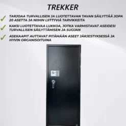 Trekker Asekaappi 20-Asetta AS2000, Musta, Digitaalilukolla
