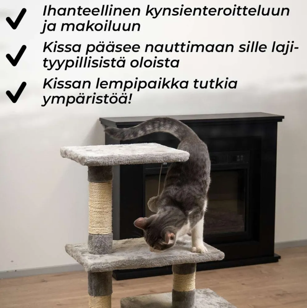 Trekker kissan kiipeilypuu Basic 80 cm harmaa
