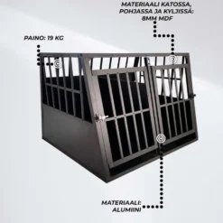 Trekker koiran kuljetushäkki XL 97x90x69,5cm musta