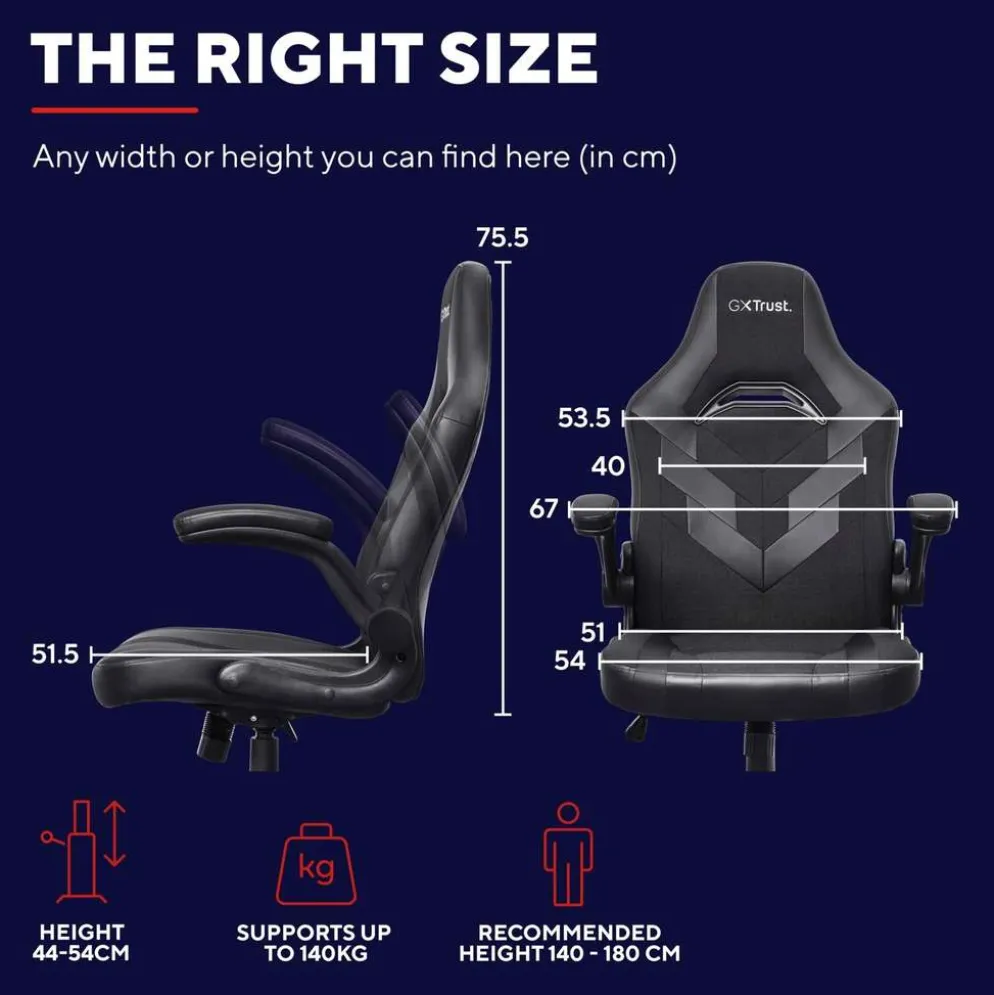 Trust GXT 703 Riye pelituoli musta