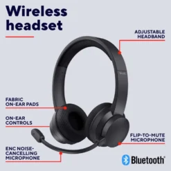 Trust langattomat pc kuulokkeet vastamelulla Ayda