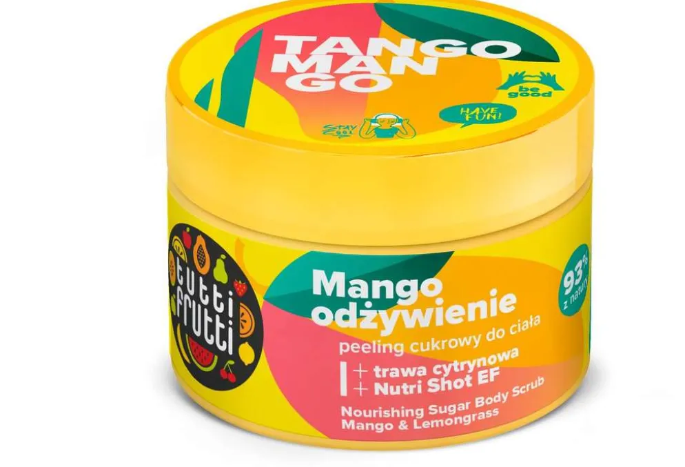 Tutti Frutti Ravitseva sokeri vartalonkuorinta Mango ja sitruunaruoho 300 g