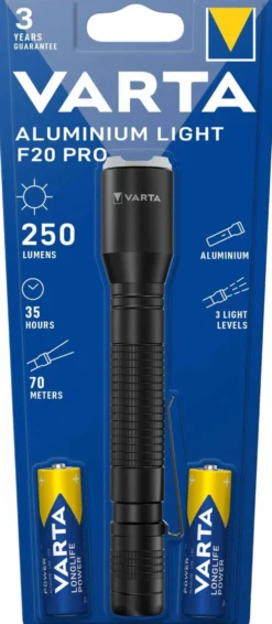 VARTA Aluminium taskulamppu F20 sis.2xAA