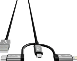 Varta 3-in-1 monikäyttökaapeli 2m musta