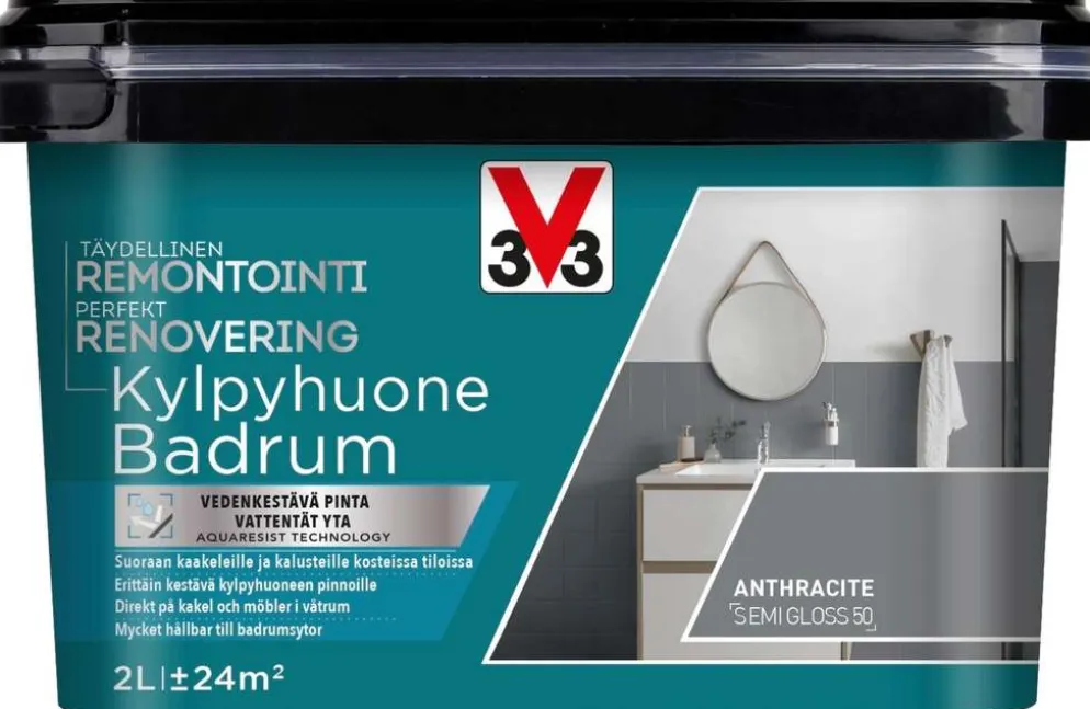 V33 Remontointimaali kylpyhuone 2L Anthracite