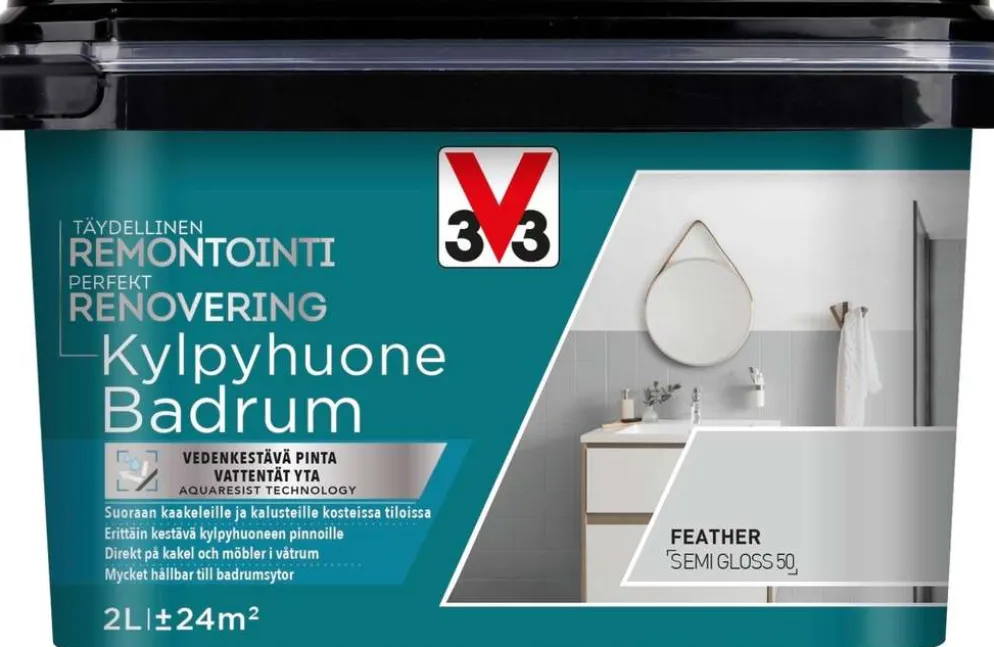 V33 Remontointimaali kylpyhuone 2L Feather